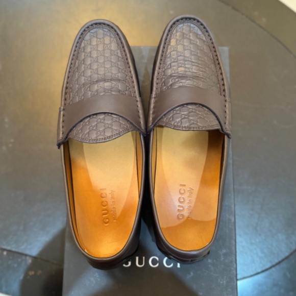 Authentic Gucci Microguccissima Leather Driver Loafer shoes  Size 8 main image 6